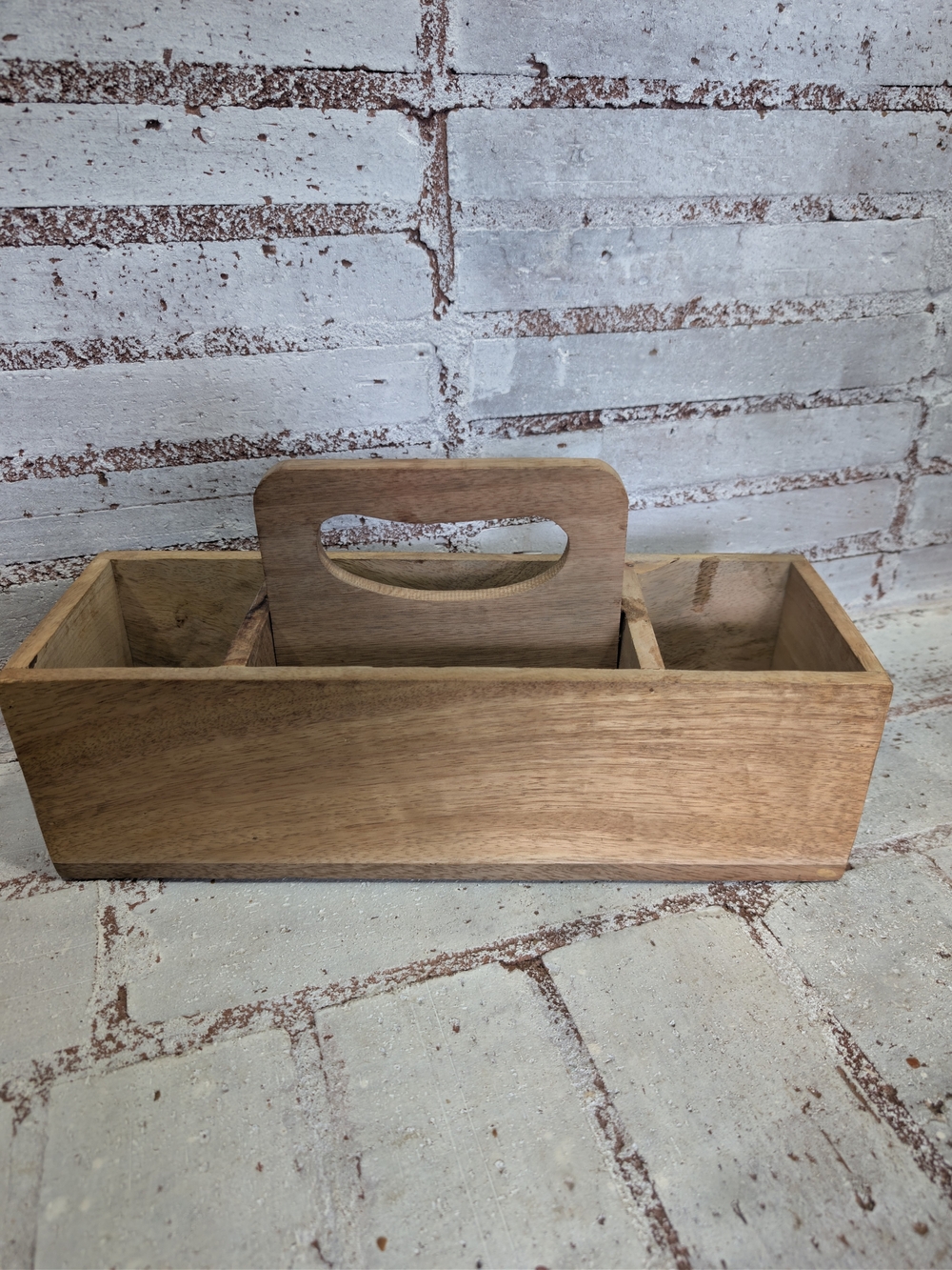 Wooden Bathroom Caddy Organizer - Natural Brown